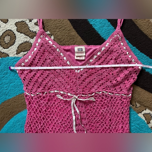 Faded Glory Vibrant Pink Crochet Top - Picture 4 of 7
